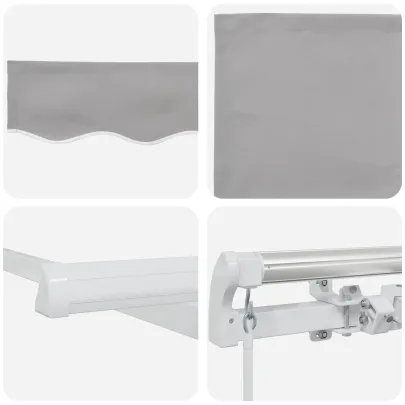 Marchiză Retractabilă Gri 400x300 cm - Material Umbră Exterior