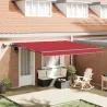 Marchiză manuală retractabilă cu LED roșie 400x300 cm - țesătură de înlocuire  pentru cadru de 4x3 m roșie