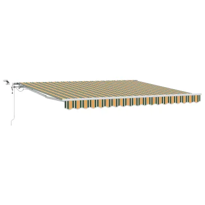 Marchiză Automată cu LED 400x300 cm - Material Verde | vidaXL