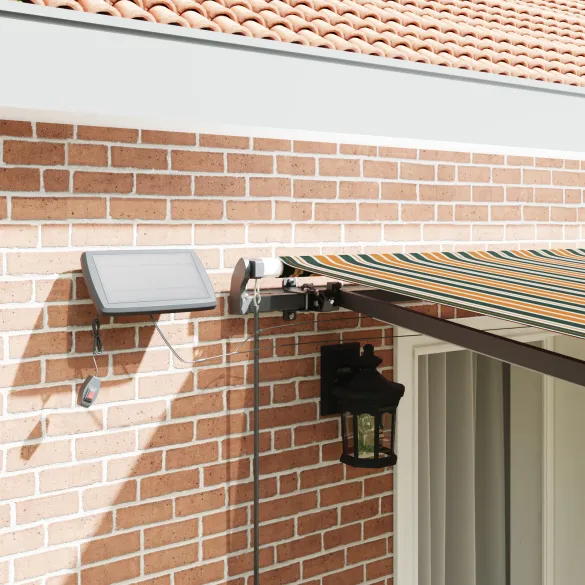 Marchiză Retractabilă Manuală cu LED 4x3 m - Verde și Galben