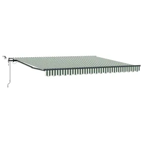 Marchiză Automată Retractabilă LED 400x300 cm Verde-Alb 2