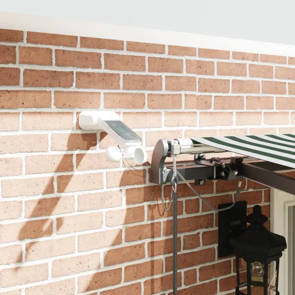 Marchiză Automată Retractabilă LED 400x300 cm Verde-Alb