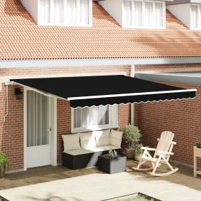 Material Marchiză Retractabilă 400x350 cm Negru | vidaXL