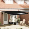 Marchiză manuală retractabilă Neagră 400x350 cm -  Material de înlocuire pentru marchiză 4x3.5 m Neagră