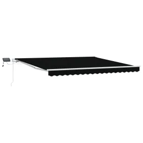 Marchiză Retractabilă cu LED 4x3.5m Negru - Protecție Solară 2