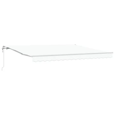 Marchiză Retractabilă Automată Albă 400x350 cm - vidaXL