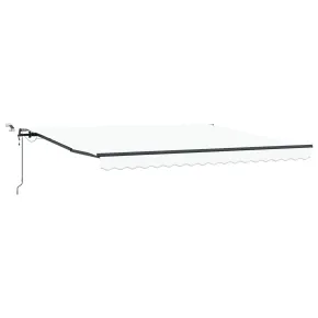 Marchiză Retractabilă Automată cu LED 400x350 cm Alb 2