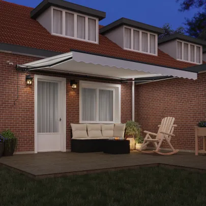Marchiză Retractabilă Automată cu LED 400x350 cm Alb