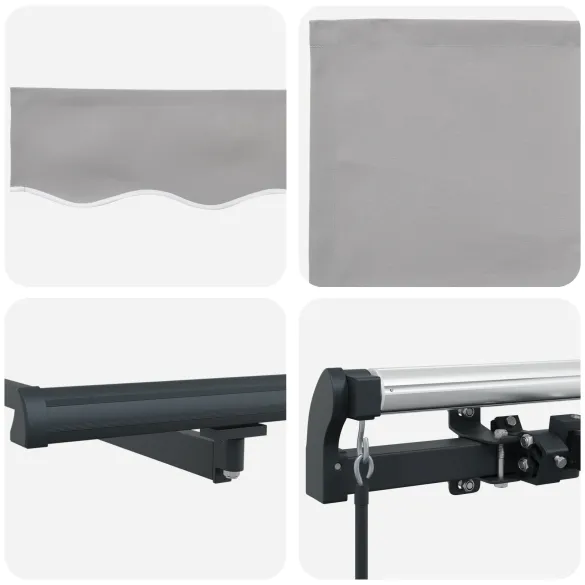 Marchiză Retractabilă Manuală Gri 400x350 cm - Material Umbră