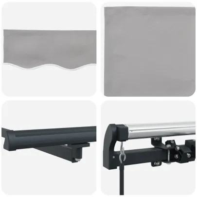 Marchiză Retractabilă Manuală Gri 400x350 cm - Material Umbră