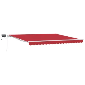 Marchiză manuală retractabilă LED roșie 4x3.5 m - vidaXL 2