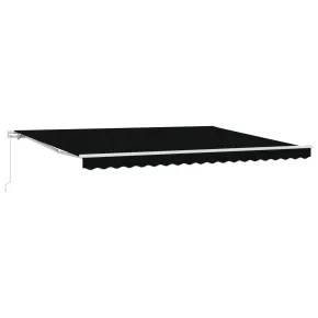 Markiză Manuală Retractabilă Neagră 450x300 cm - Material Acrilic 2