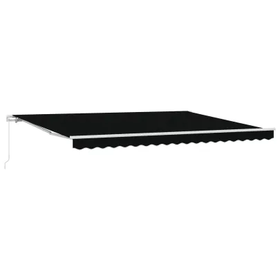 Markiză Manuală Retractabilă Neagră 450x300 cm - Material Acrilic