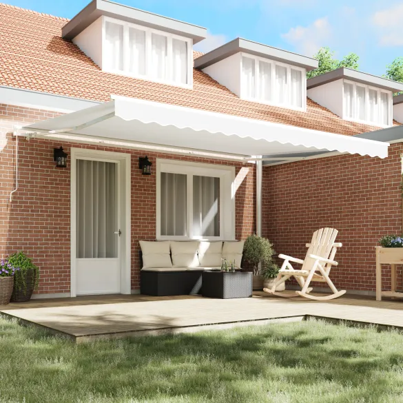 Husă Marchiză Retractabilă Albă 450x300 cm | vidaXL