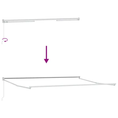 Marchiză Manuală Retractabilă Alb 450x300 cm - Cadru 4.5x3 m