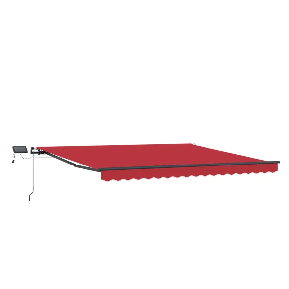 Marchiză Retractabilă cu LED, Roșie 450x300 cm - vidaXL