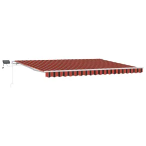 Marchiză Retractabilă cu LED Portocalie și Maro 450x350 cm 2
