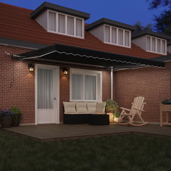 Marchiză Retractabilă Automată cu LED 450x350 cm | vidaXL