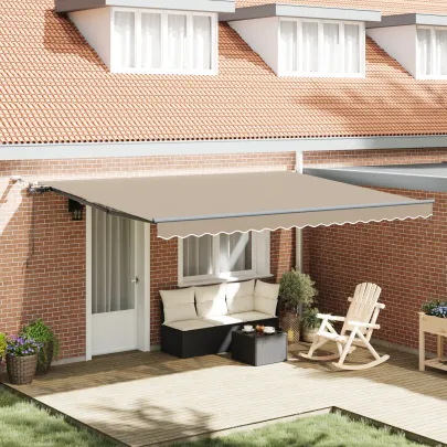 Marchiză Retractabilă Automată cu LED 450x350cm Bej