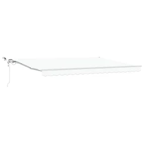 Marchiză automată cu LED 4.5x3.5m - Material alb | vidaXL 2