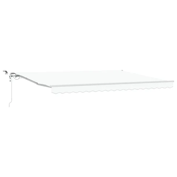 Marchiză automată cu LED 4.5x3.5m - Material alb | vidaXL