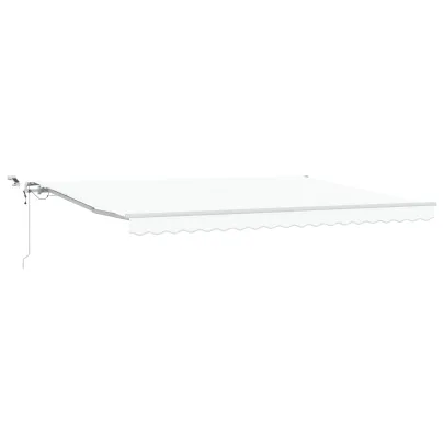 Marchiză automată cu LED 4.5x3.5m - Material alb | vidaXL