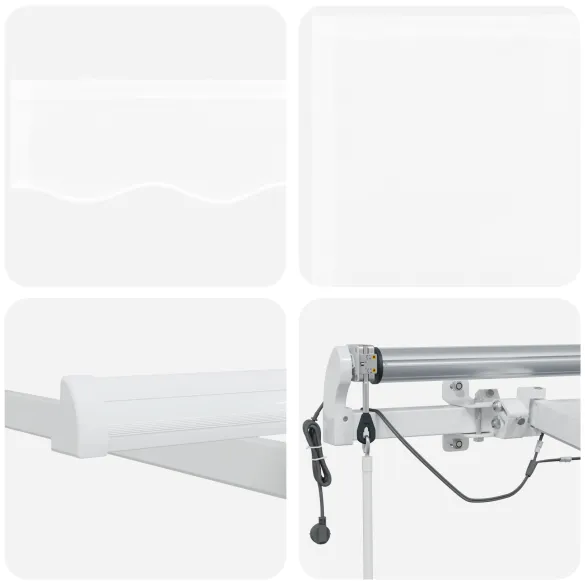 Marchiză automată cu LED 4.5x3.5m - Material alb | vidaXL
