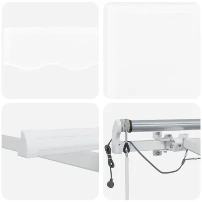 Marchiză automată cu LED 4.5x3.5m - Material alb | vidaXL