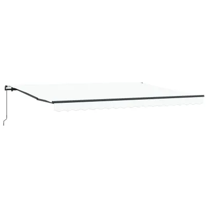Marchiză manuală retractabilă albă 4.5x3.5 m - vidaXL