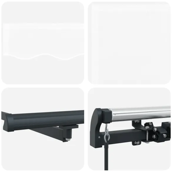 Marchiză manuală retractabilă albă 4.5x3.5 m - vidaXL