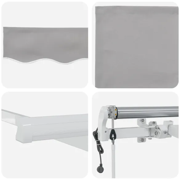 Marchiză Automată Retractabilă Gri 450x350 cm - Acril Rezistent