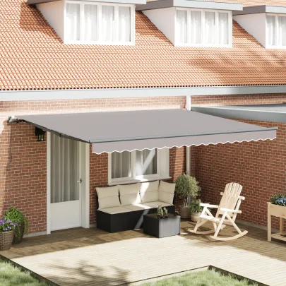 Marchiză retractabilă manuală Gri 450x350 cm - Material umbră