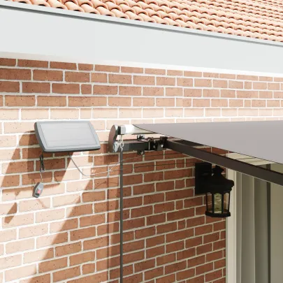Marchiză Retractabilă Manuală cu LED Gri 450x350 cm