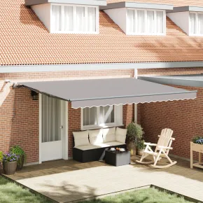 Marchiză Automată cu LED Gri 450x350 cm - Material Schimb | vidaXL