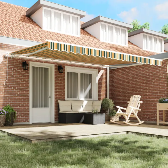 Marchiză Automată Exterior 4.5x3.5 m - Verde și Galben