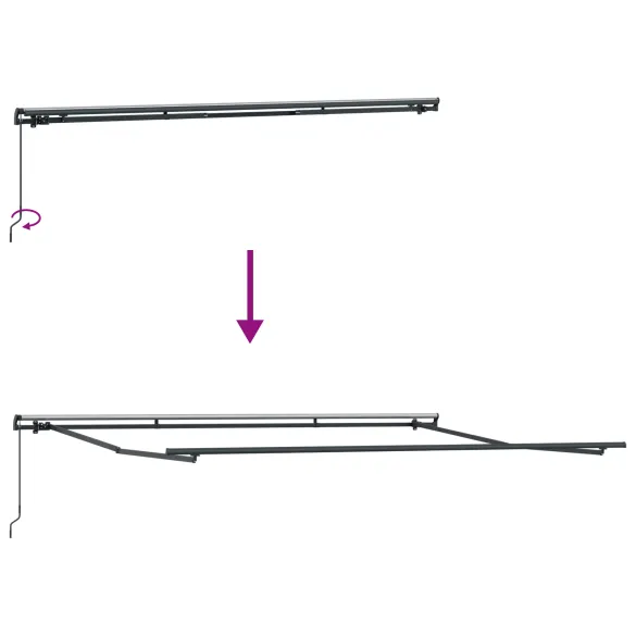 Marchiză Manuală Retractabilă Verde/Galben 450x350 cm