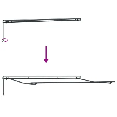 Marchiză Manuală Retractabilă Verde/Galben 450x350 cm
