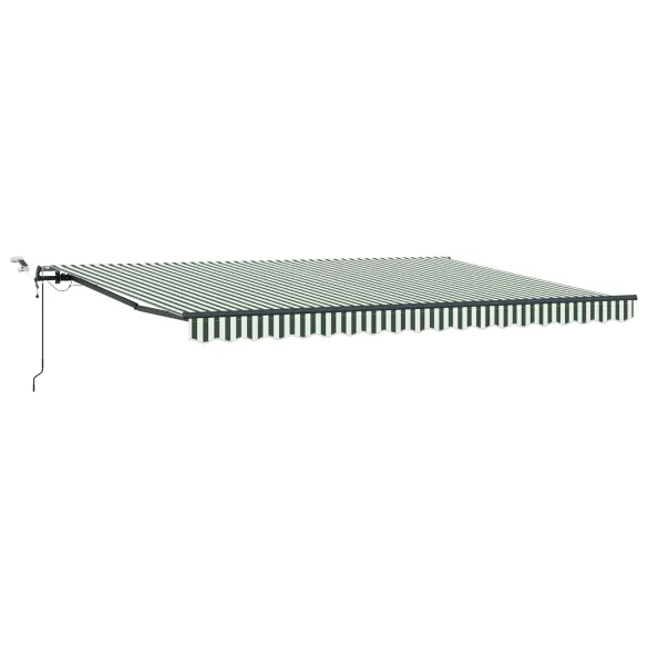 Marchiză Retractabilă Automată cu LED Verde-Alb 450x350 cm