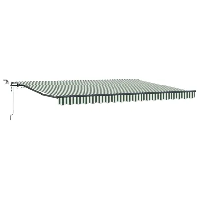 Marchiză Retractabilă Automată cu LED Verde-Alb 450x350 cm