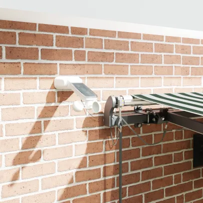 Marchiză Retractabilă Automată cu LED Verde-Alb 450x350 cm