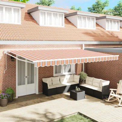 Marchiză Retractabilă Automată 500x300 cm - Dungi Multicolore