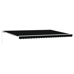 Marchiză Retractabilă Manuală 5x3 m Negru - Umbră Exterioară 2
