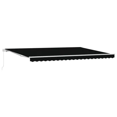 Marchiză Retractabilă Manuală 5x3 m Negru - Umbră Exterioară