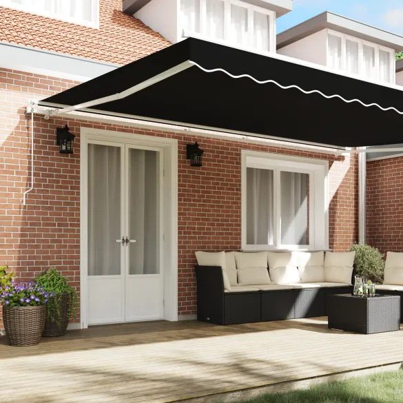 Marchiză Automată Retractabilă 500x300 cm - Negru | vidaXL