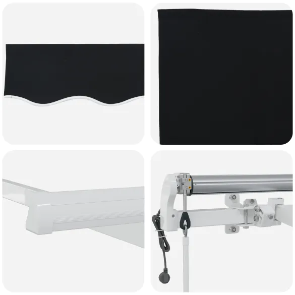 Marchiză Automată Retractabilă 500x300 cm - Negru | vidaXL