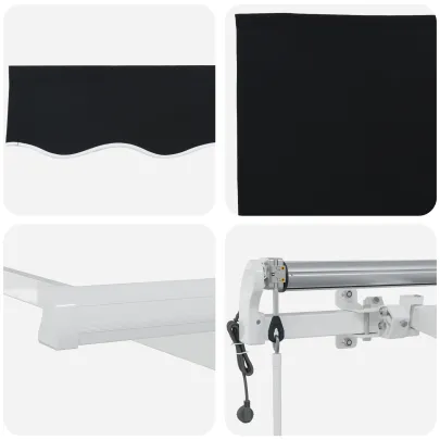 Marchiză Automată Retractabilă 500x300 cm - Negru | vidaXL