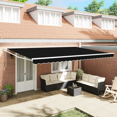 Marchiză Retractabilă Automată 5x3m Negru - Material Înlocuire