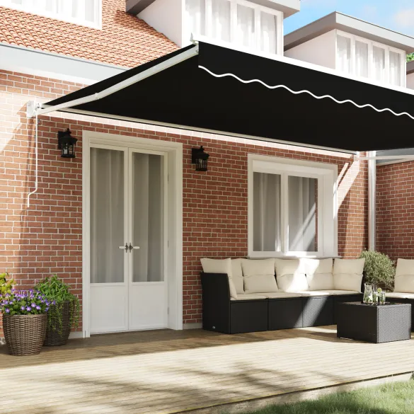 Marchiză Retractabilă Automată 5x3m Negru - Material Înlocuire