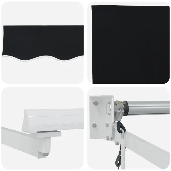 Marchiză Retractabilă Automată 5x3m Negru - Material Înlocuire