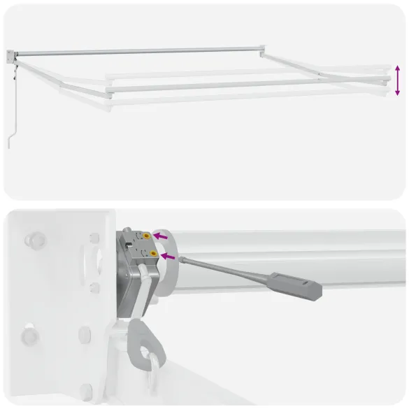 Marchiză Retractabilă Automată 5x3m Negru - Material Înlocuire
